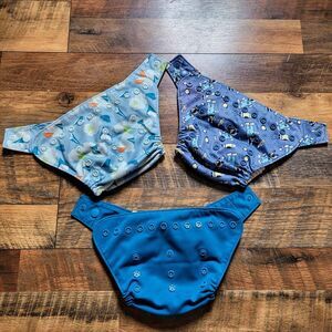 Grovia Hybrid Lot of 3 Shells AI2 Cloth Diaper Covers Airplane Space Dog